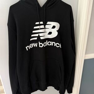 New Balance Black and White Logo Hoodie